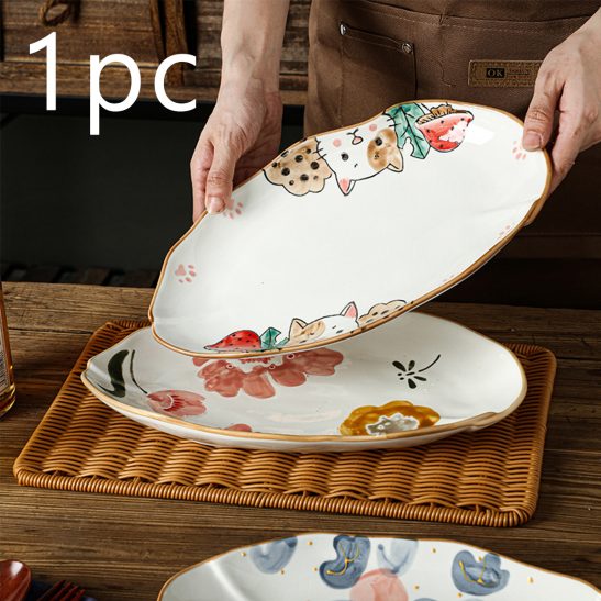Ceramic Serving Platter Shaped Like a Fish, Measuring 12 Inches, Featuring Floral Designs. It'S a Large, Shallow Dish Suitable for Appetizers, Salads, Desserts, And Snacks, Crafted by Hand And Perfect As a Gift for jewelrystylees Enthusiasts