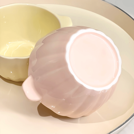 A Ceramic Double-Handled Bowl Shaped Like a Pumpkin, Suitable for Salads, Fruits, Soups, Cereals, Snacks, And Pasta. It'S a Novelty Ceramic jewelrystylees Perfect for Halloween And Christmas, Safe for Ovens, Microwaves, And Dishwashers